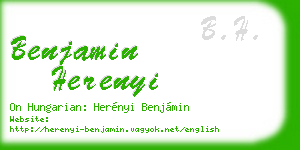 benjamin herenyi business card