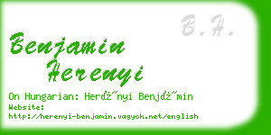 benjamin herenyi business card